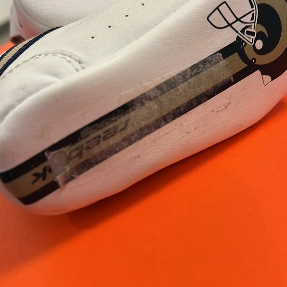 Los Angeles Rams NFL Reebok Infant Baby Crib Shoes Size 1 soft bottoms Sneakers